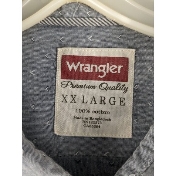Wrangler Shirt Mens XXL Gray Button Up  Long Sleeve 100% Cotton Cowboy - Picture 5 of 6